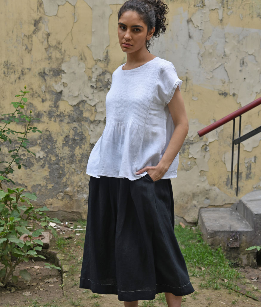 Veena linen blouse white – The DVE