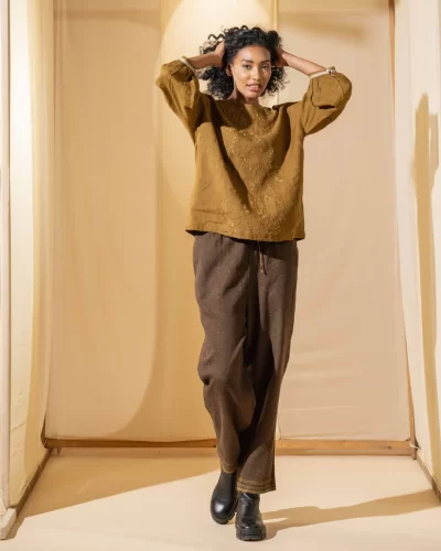 Linen Blouse with Embroidery