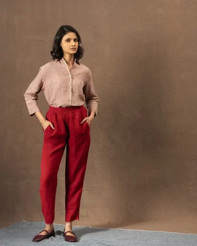 Red Linen Pants