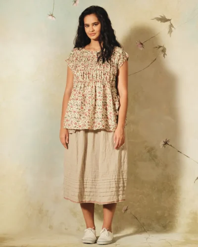 Handwoven Silk Printed Floral Blouse