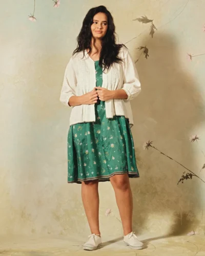 Handwoven White Cotton Linen Top