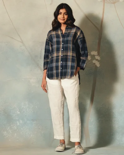 Handwoven Linen Check Shirt