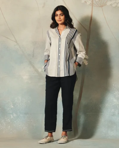 Handwoven Cotton Silk Shirt Dress