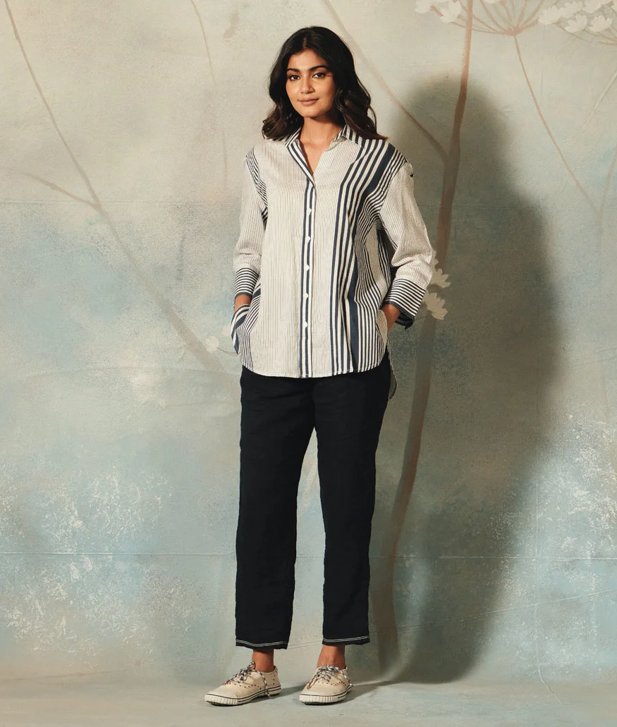 Handwoven Cotton Silk Shirt Dress