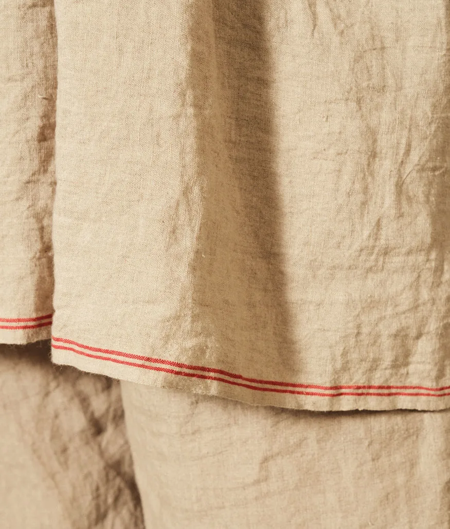 Handwoven Linen Blouse – Taupe - Image 4