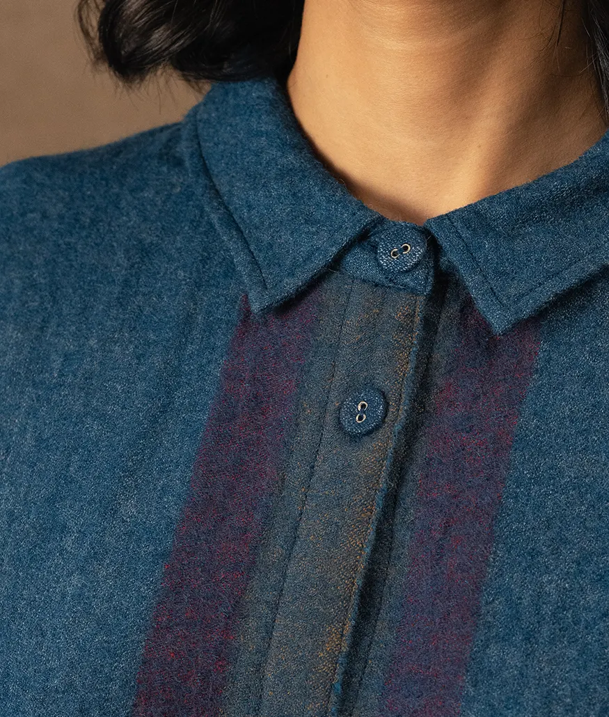 Merino Wool Dress – Indigo - Image 3