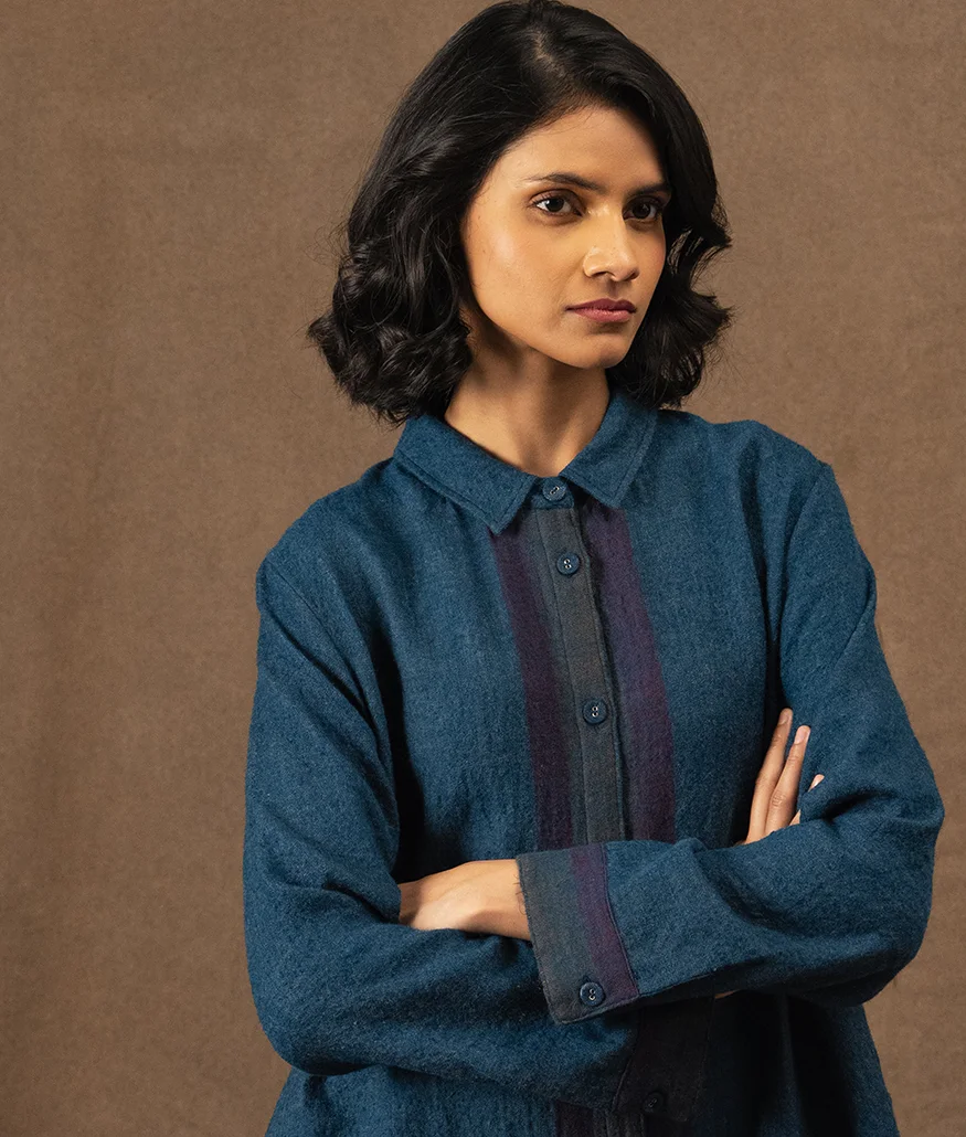 Merino Wool Dress – Indigo - Image 4