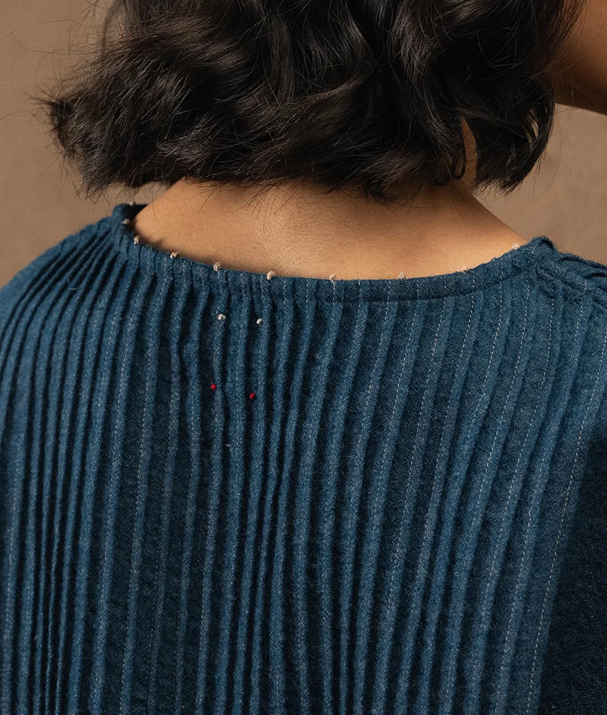 Merino Wool Blouse – Indigo - Image 2
