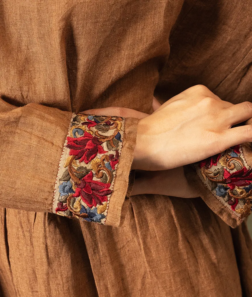 Handwoven Linen Dress – French Beige - Image 3