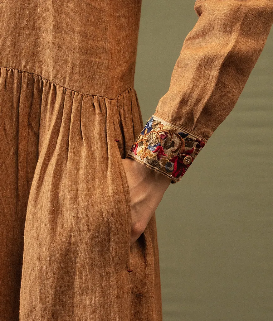 Handwoven Linen Dress – French Beige - Image 4