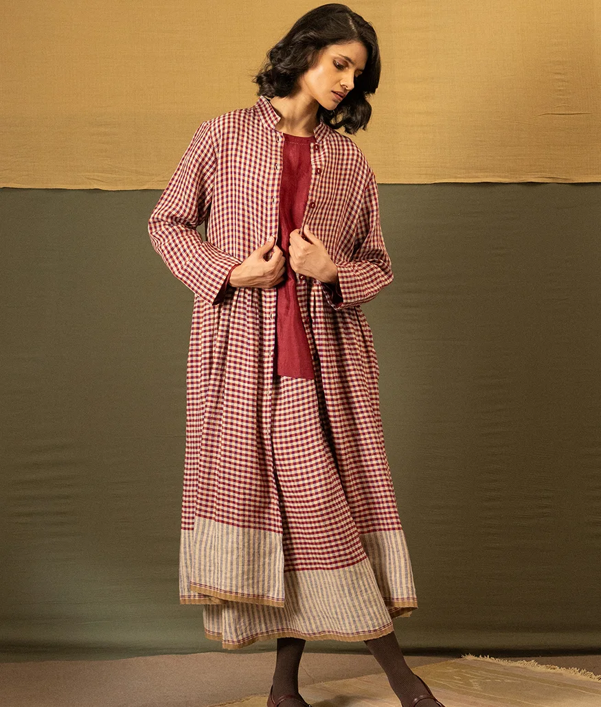 Check Linen Dress