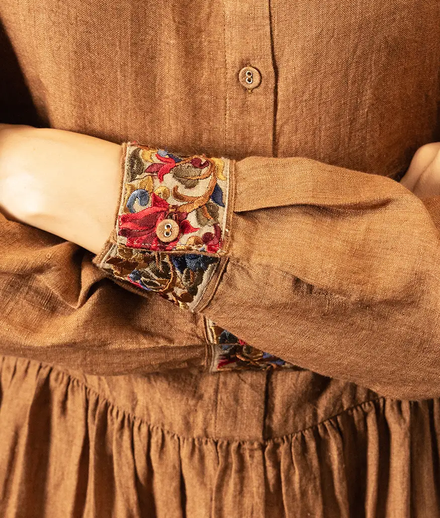 Handwoven Linen Dress – French Beige - Image 5