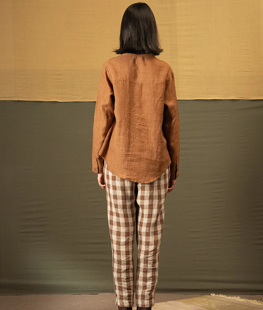 Handwoven Linen Blouse – French Beige - Image 2