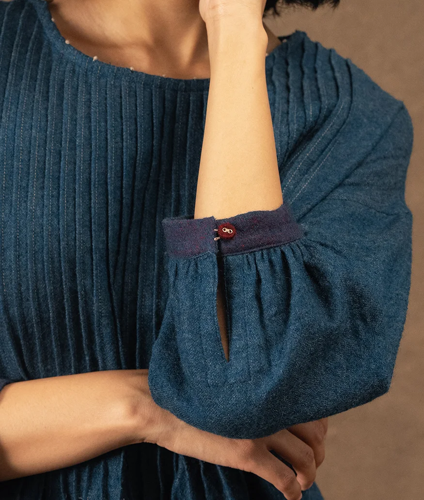Merino Wool Blouse – Indigo - Image 5