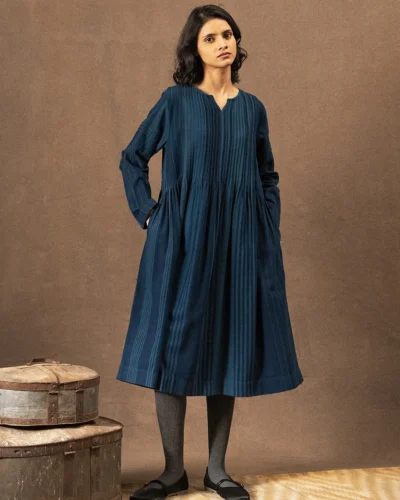 indigo cotton dress