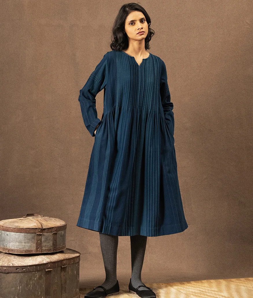 indigo cotton dress