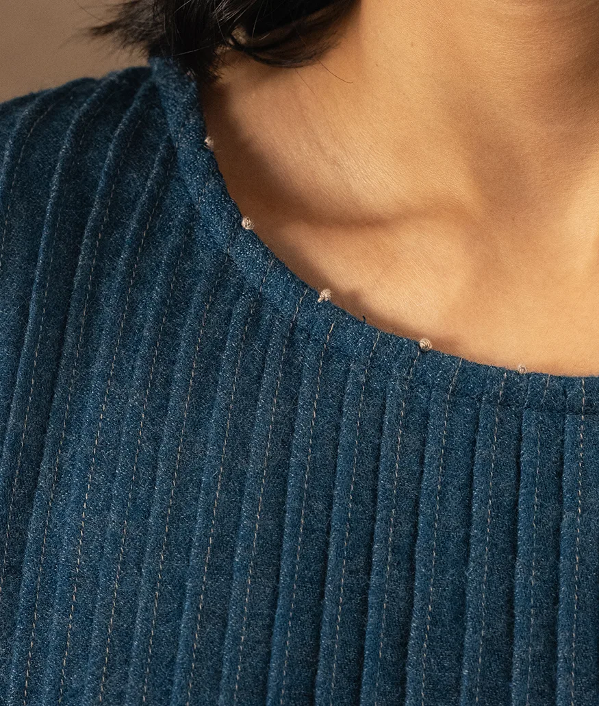 Merino Wool Blouse – Indigo - Image 6