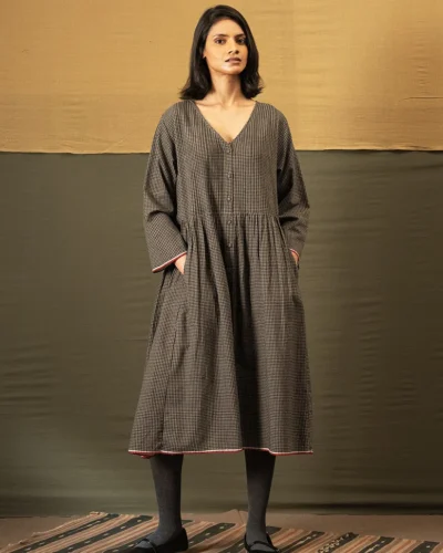 Cotton Check Dress