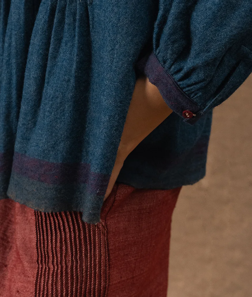 Merino Wool Blouse – Indigo - Image 7