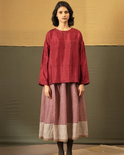 handwoven silk blouse