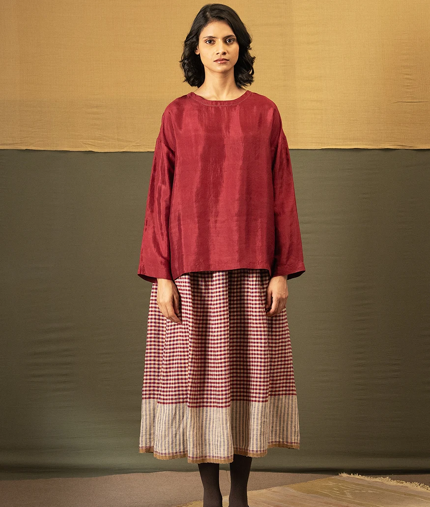 handwoven silk blouse