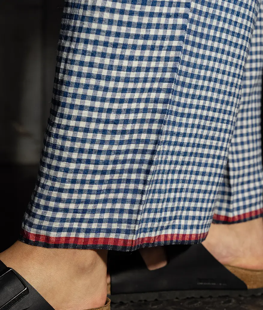 Cobalt Handwoven Linen Pants - Image 3