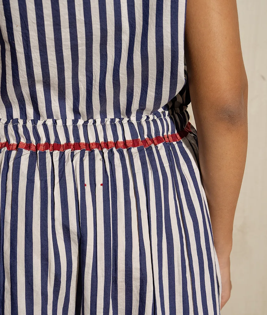 Navy Handwoven Cotton Silk Skirt - Image 4