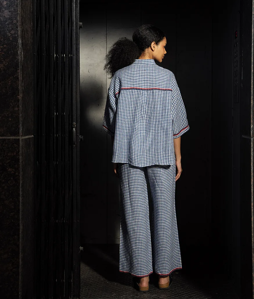 Cobalt Handwoven Linen Pants - Image 4