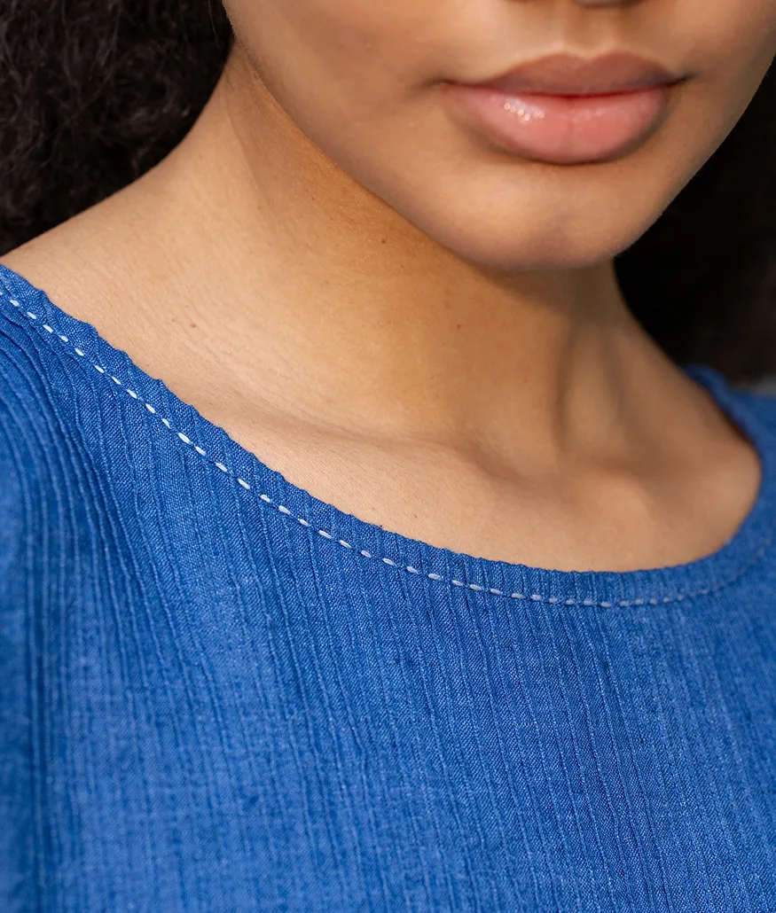 Cobalt Handwoven Linen Top - Image 4