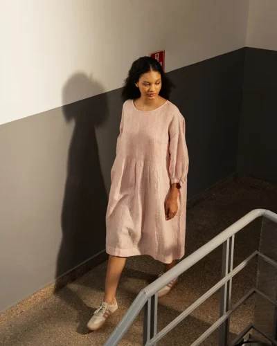 Light Rose Handwoven Linen Dress