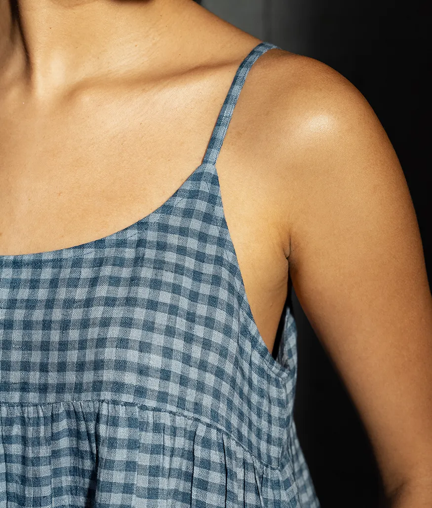 Ash Blue Handwoven Linen Dress - Image 5