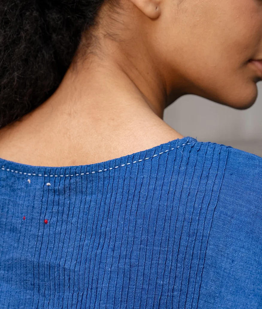 Cobalt Handwoven Linen Top - Image 7